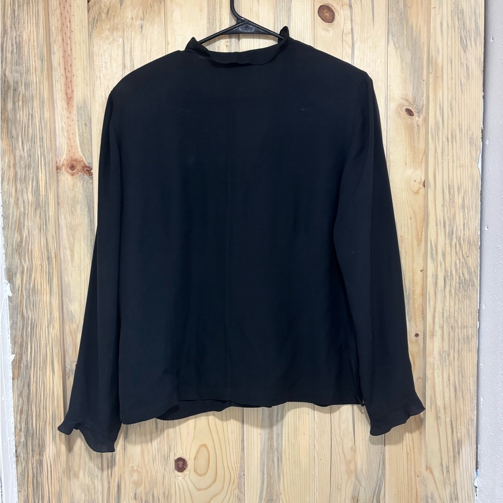 Neiman Marcus Black Ruffled Blouse - Picture 3 of 3